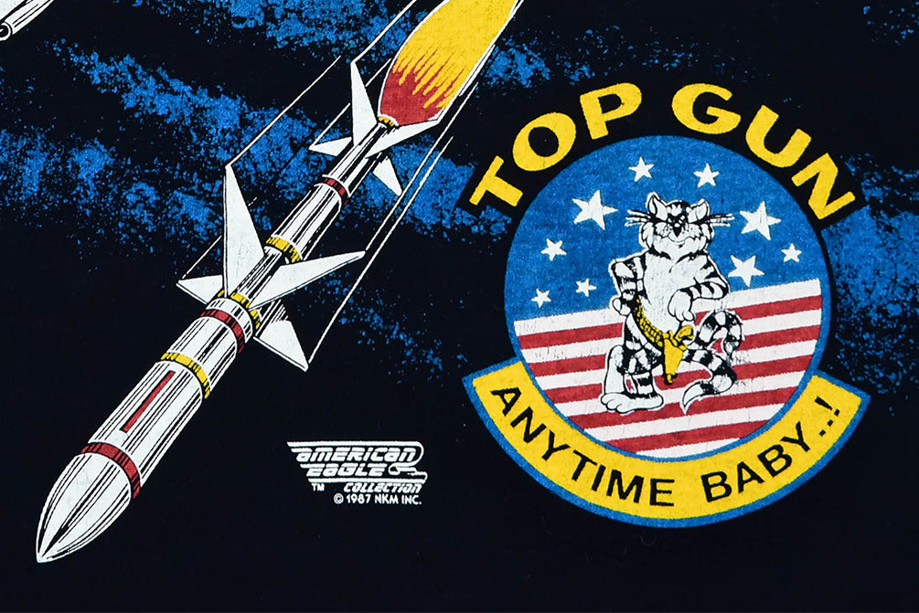 Top Gun F-14 Tomcat 1987 Fabriqué aux États-Unis T-shirt à point unique L 