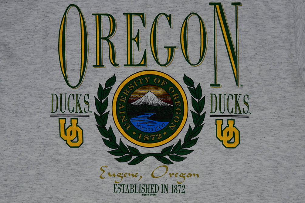 T-shirt à couture unique fabriqué aux États-Unis par l'Université de l'Oregon L 