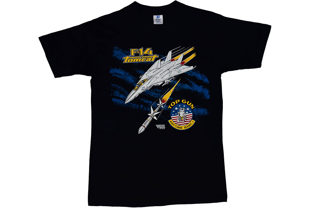 Top Gun F-14 Tomcat 1987 Fabriqué aux États-Unis T-shirt à point unique L 