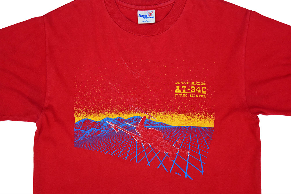 Atari Flight Simulator 80s Made in USA T-shirt à point unique L 