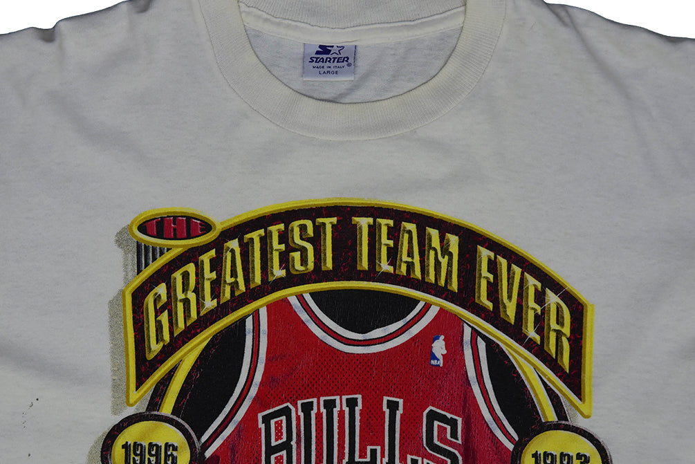 STARTER Chicago Bulls 90s Made in Italy T-shirt à couture unique L 