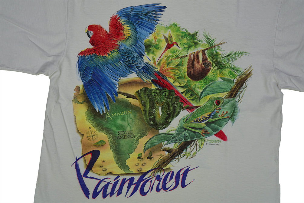 T-shirt à point unique du zoo de St Louis des années 90 fabriqué aux États-Unis L 